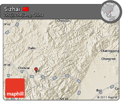 Shaded Relief Map of Sizhai