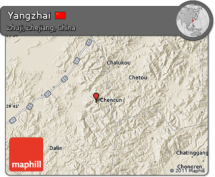 Shaded Relief Map of Yangzhai