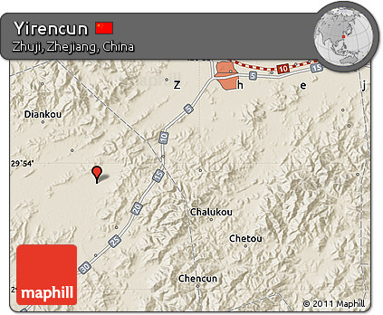 Shaded Relief Map of Yirencun