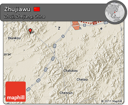 Shaded Relief Map of Zhujiawu