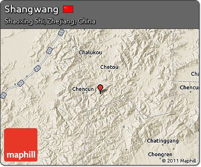 Shaded Relief Map of Shangwang