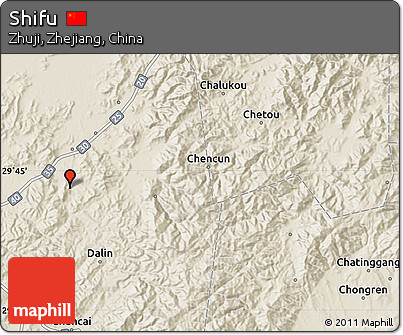 Shaded Relief Map of Shifu