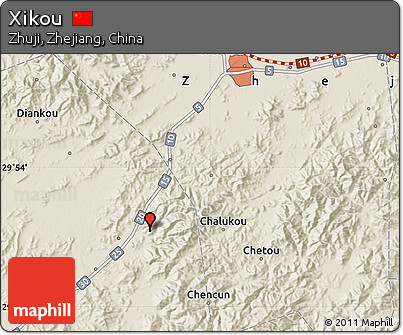Shaded Relief Map of Xikou