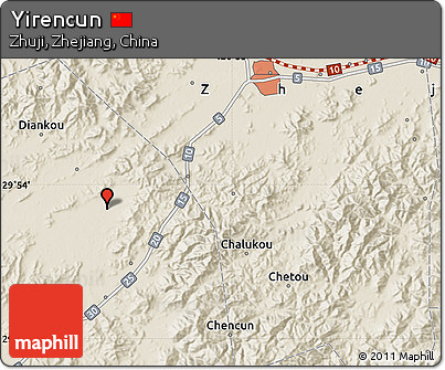 Shaded Relief Map of Yirencun