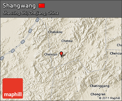 Shaded Relief Map of Shangwang