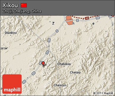 Shaded Relief Map of Xikou