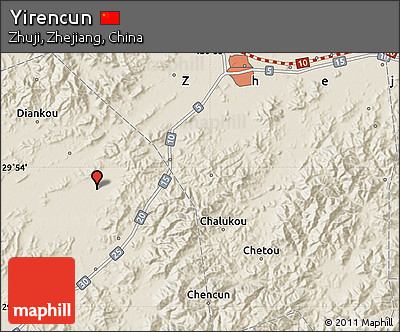 Shaded Relief Map of Yirencun