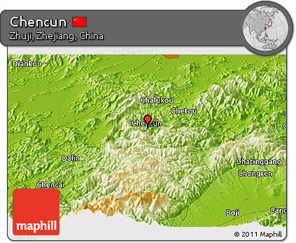 Physical Panoramic Map of Chencun