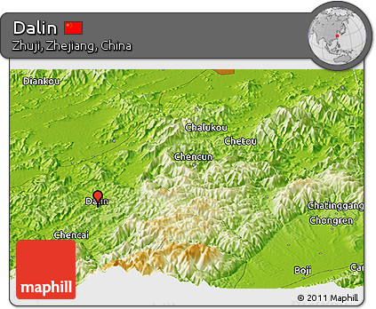 Physical Panoramic Map of Dalin