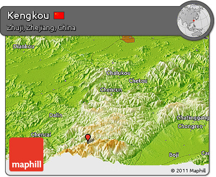 Physical Panoramic Map of Kengkou