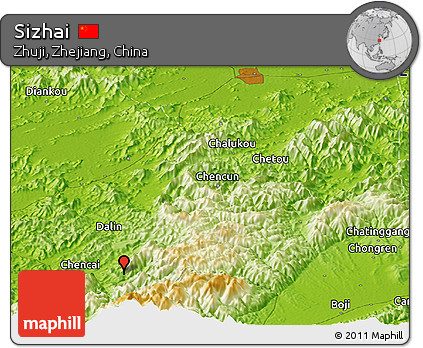 Physical Panoramic Map of Sizhai