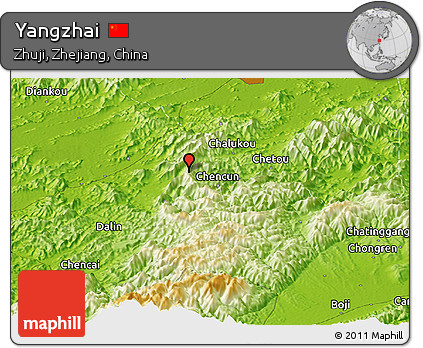 Physical Panoramic Map of Yangzhai