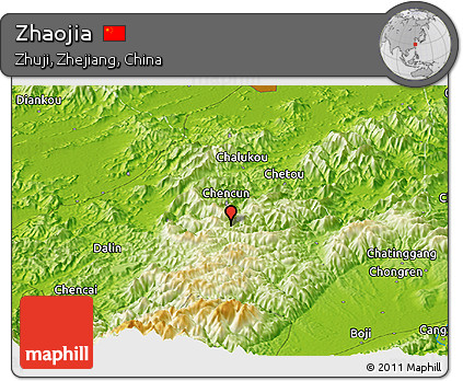 Physical Panoramic Map of Zhaojia