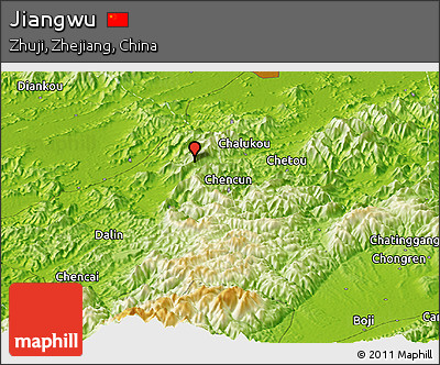 Physical Panoramic Map of Jiangwu