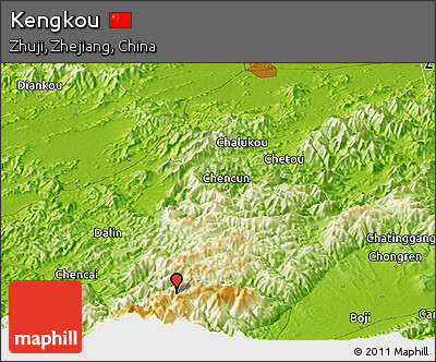 Physical Panoramic Map of Kengkou
