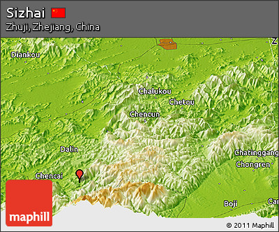 Physical Panoramic Map of Sizhai