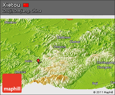 Physical Panoramic Map of Xietou