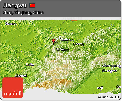 Physical Panoramic Map of Jiangwu