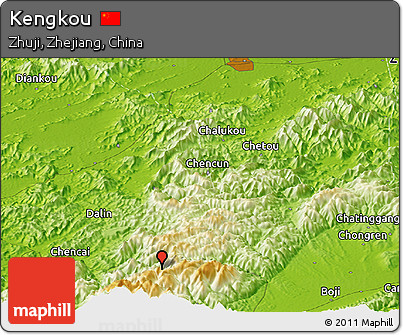 Physical Panoramic Map of Kengkou