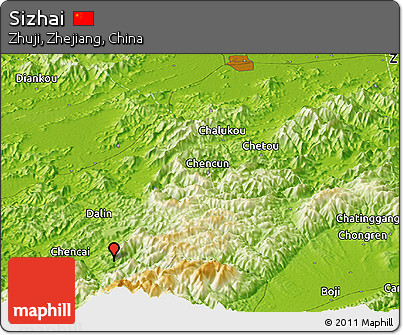 Physical Panoramic Map of Sizhai