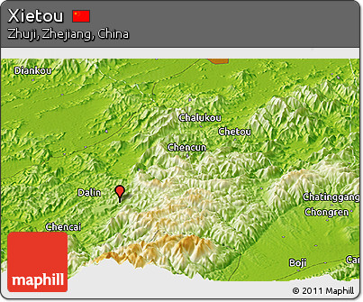 Physical Panoramic Map of Xietou
