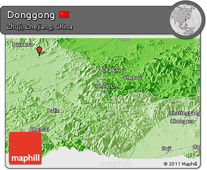 Political Panoramic Map of Donggong
