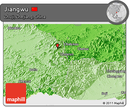 Political Panoramic Map of Jiangwu