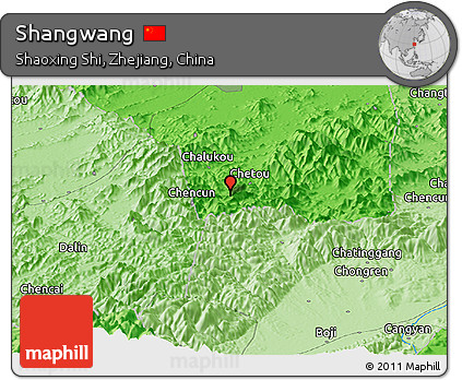 Political Panoramic Map of Shangwang