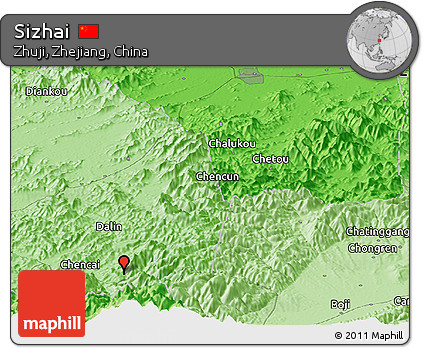 Political Panoramic Map of Sizhai