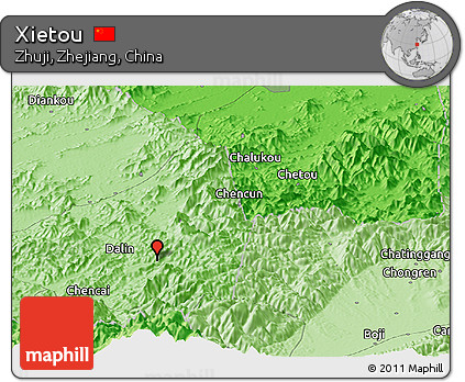 Political Panoramic Map of Xietou