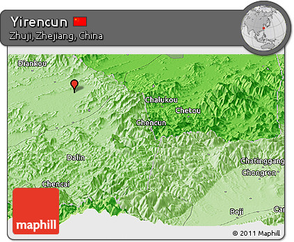 Political Panoramic Map of Yirencun