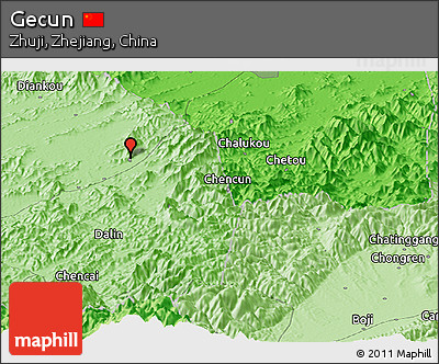 Political Panoramic Map of Gecun