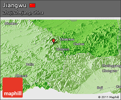 Political Panoramic Map of Jiangwu