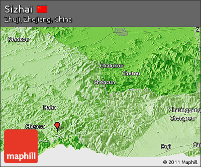 Political Panoramic Map of Sizhai