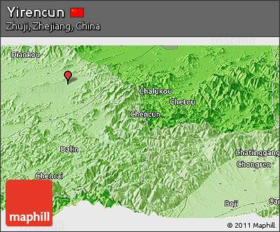Political Panoramic Map of Yirencun