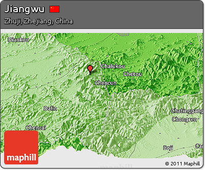 Political Panoramic Map of Jiangwu