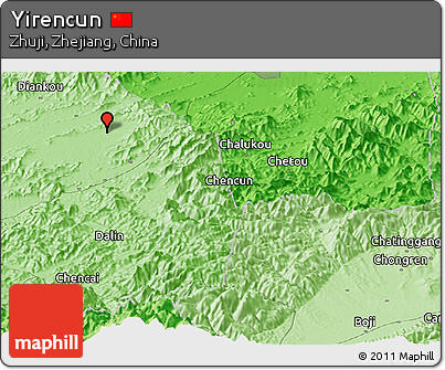 Political Panoramic Map of Yirencun
