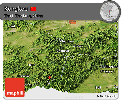 Satellite Panoramic Map of Kengkou
