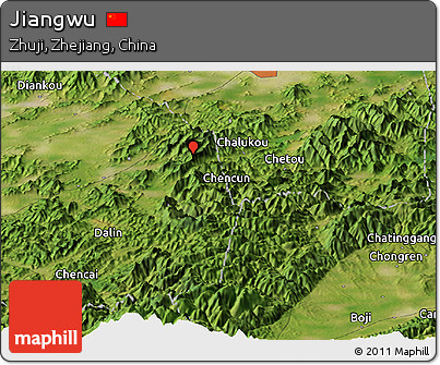 Satellite Panoramic Map of Jiangwu