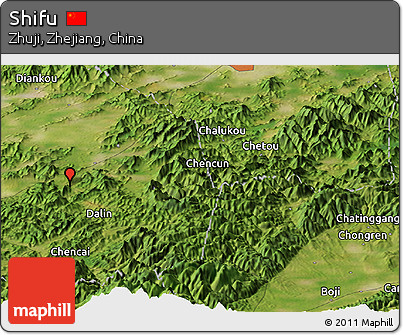 Satellite Panoramic Map of Shifu