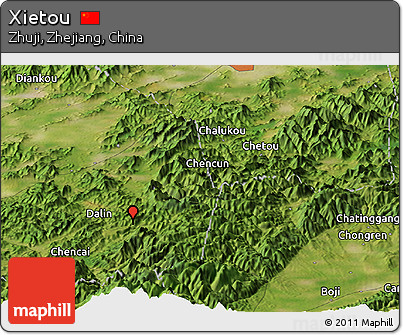 Satellite Panoramic Map of Xietou