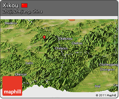 Satellite Panoramic Map of Xikou