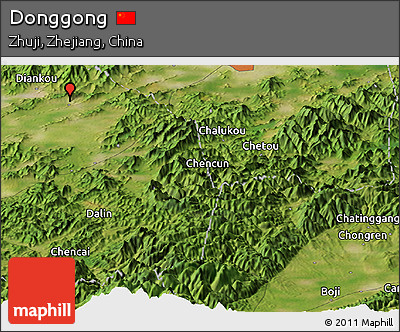 Satellite Panoramic Map of Donggong