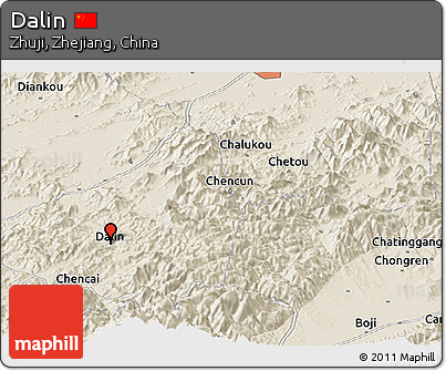 Shaded Relief Panoramic Map of Dalin