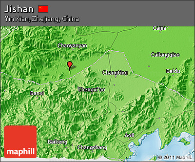 Political 3D Map of Jishan