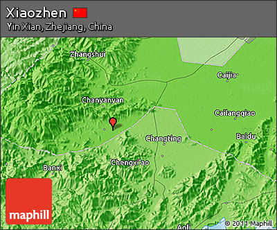 Political 3D Map of Xiaozhen