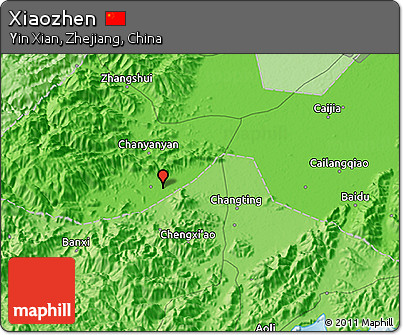 Political 3D Map of Xiaozhen