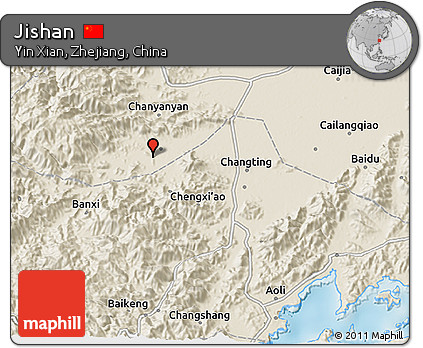 Shaded Relief 3D Map of Jishan