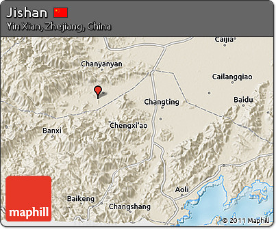 Shaded Relief 3D Map of Jishan