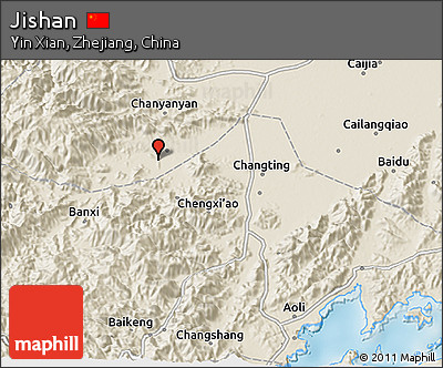 Shaded Relief 3D Map of Jishan
